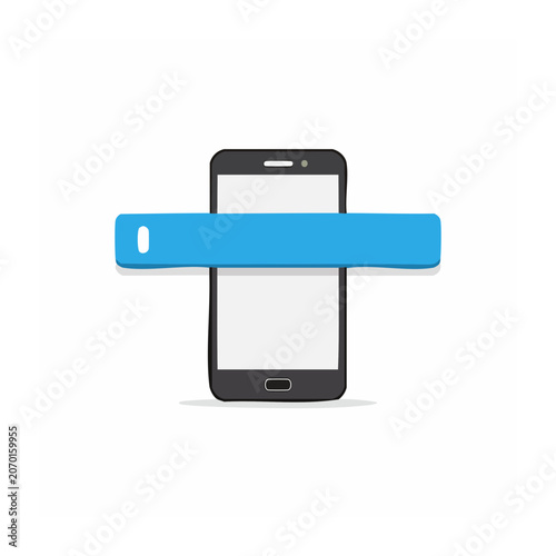 Smartphone with battery indicator vector icon
