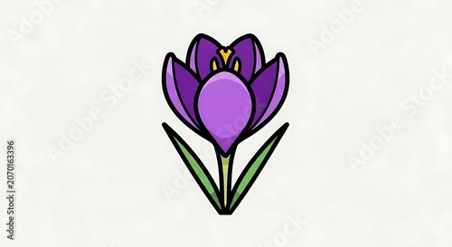 Vibrant purple heart shaped plant with green leaves.