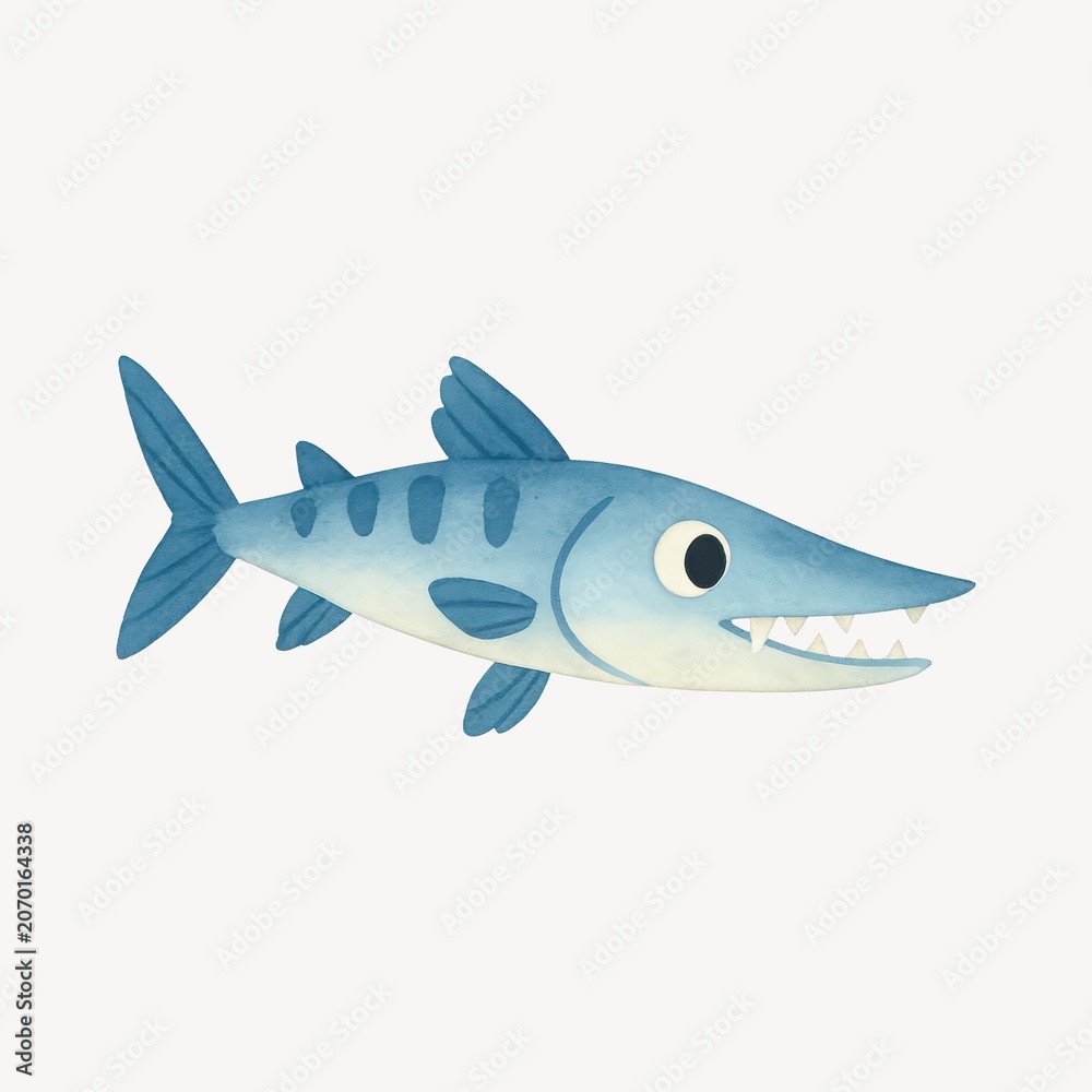 Obraz premium Playful cartoon fish illustration.