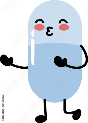 Kissing cartoon character illustration