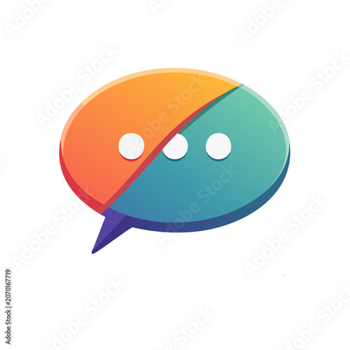 Colorful speech bubble icon with chat dots