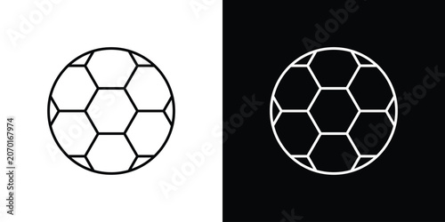 Football icon in line. Editable stroke. Vector illustration.