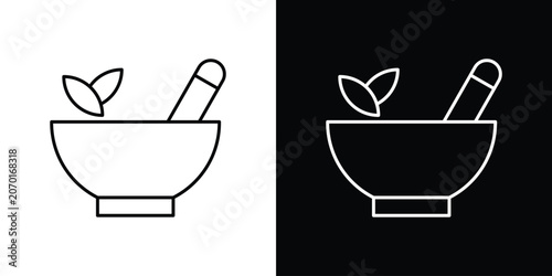 Canvas-taulu Herbal medicine icon in line