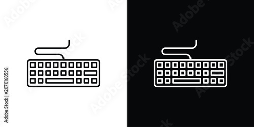 Tableau sur toile Keyboard icon in line. Editable stroke. Vector illustration.