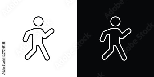 Obraz na plátně Pedestrian icon in line. Editable stroke. Vector illustration.