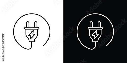 Obraz na plátne Plug icon in line. Editable stroke. Vector illustration.