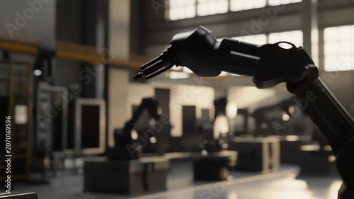 Robotic arm precisely working on a product, symbolizing advanced manufacturing, industrial automation, and the efficiency of industry 4.0 in a smart factory environment