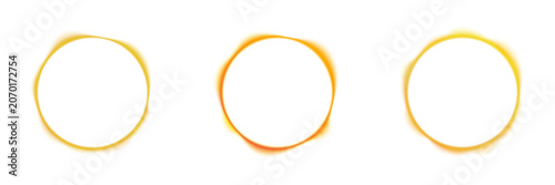 Fotografía Futuristic astrophysics research circular interface with glowing yellow neon particle accelerator streams PNG