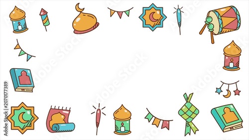 Cute Doodle Ramadan Vibes Element Background