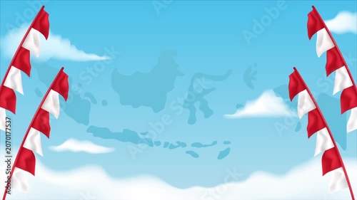 Triangle Flag On Blue Sky Background