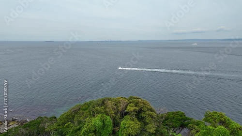神奈川県の観音崎灯台からの眺め　神奈川県・横須賀市