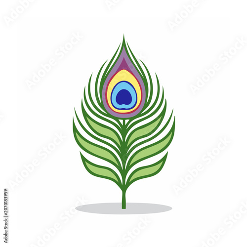 Stylized peacock feather illustration