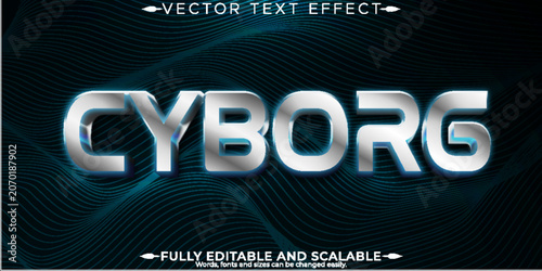Schilderij op canvas Artificial intelligence text effect, editable technology and science text style