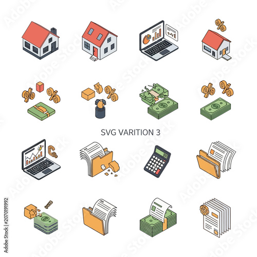 Collection of colorful isometric delivery trucks and vans set.