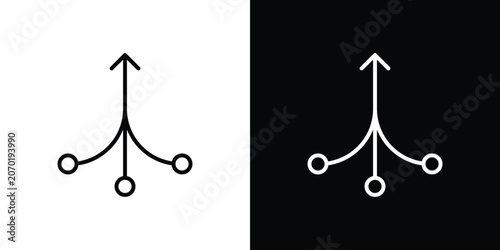 Foto Consolidation icon. linear symbols in black and white