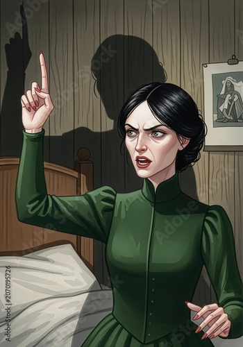 Dramatic Victorian Woman Illustration
