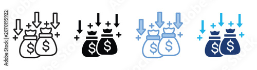 Photos Passive income icon set multiple style collection