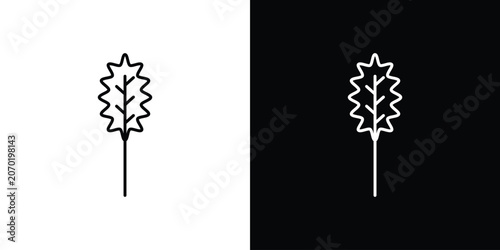 Fotografía Oak Leaf icon. linear symbols in black and white