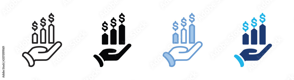 Fototapeta premium Profitability icon set multiple style collection