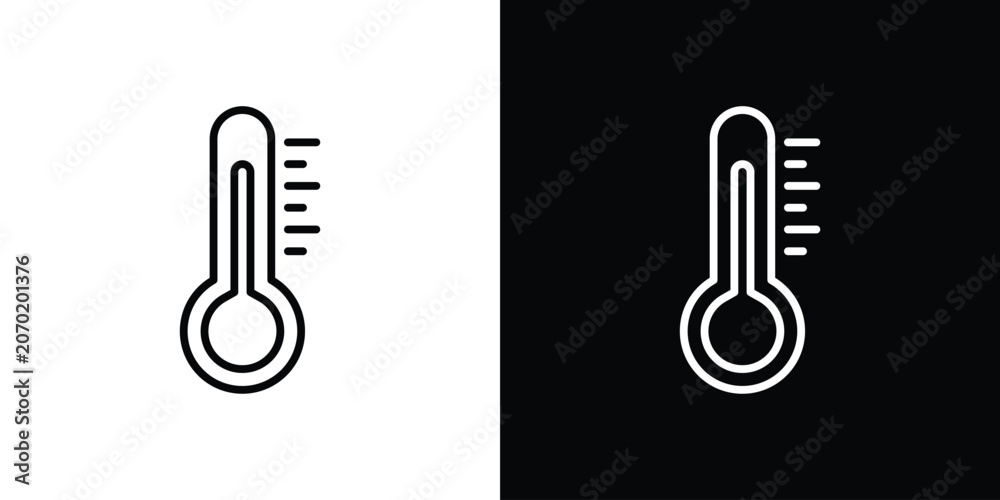 Ταπετσαρία Temperature icon. linear symbols in black and white