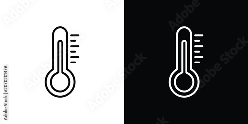 Slika na platnu Temperature icon. linear symbols in black and white