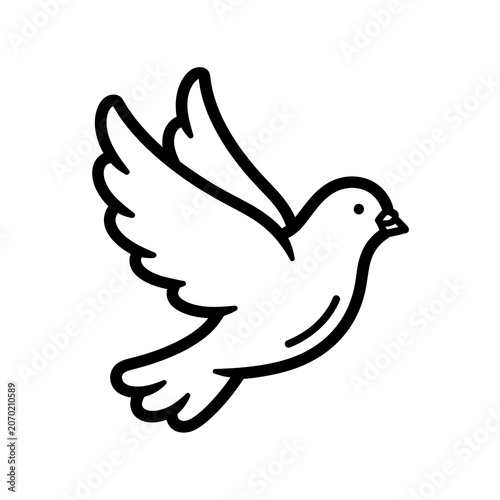 Black and white hand drawn peace symbol.