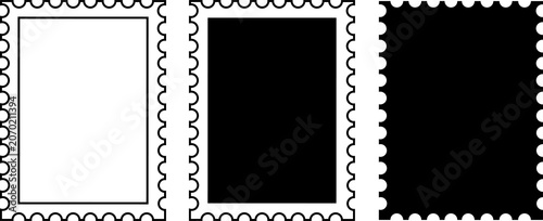 Принти на полотні Postage Stamp Frames with Perforated Edges, Minimalist Design