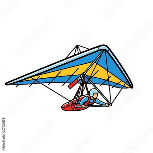 Colorful kite flying in clear blue sky.
