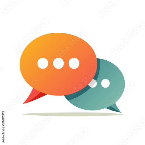 Flat design speech bubbles icon
