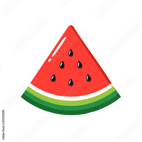 Watermelon slice flat vector illustration