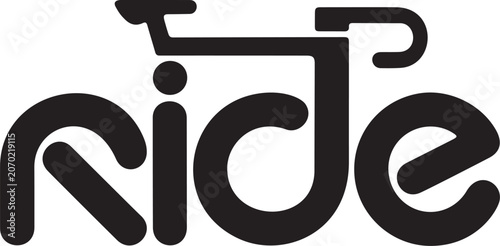 Modern Cycling Bicycle Typography Vector