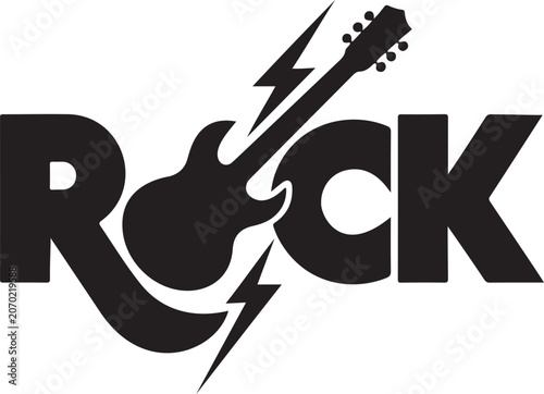 Modern Rock Guitar Typography Vector