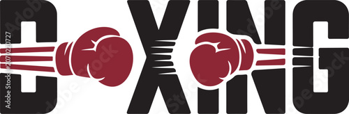 Photos Dynamic Boxing Gloves Typography Vector