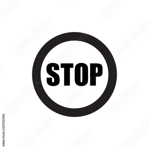 Stop logo design element. Caution warning symbol concept. 