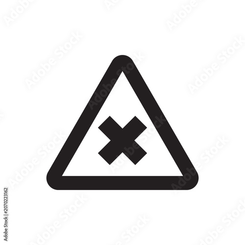 Stop sign vector logo design element. Forbidden symbol concept. Cross sign
