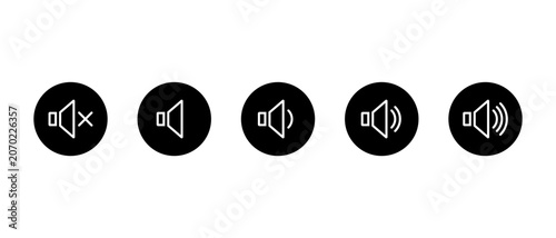 Φωτογραφία Speaker volume outline icon in black circle