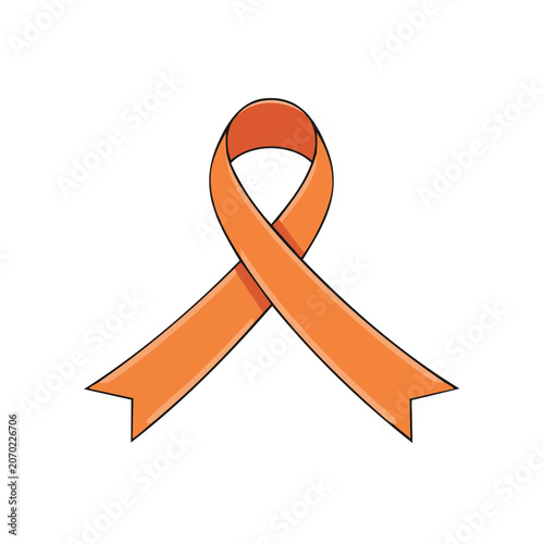 Orange awareness ribbon vector illustration