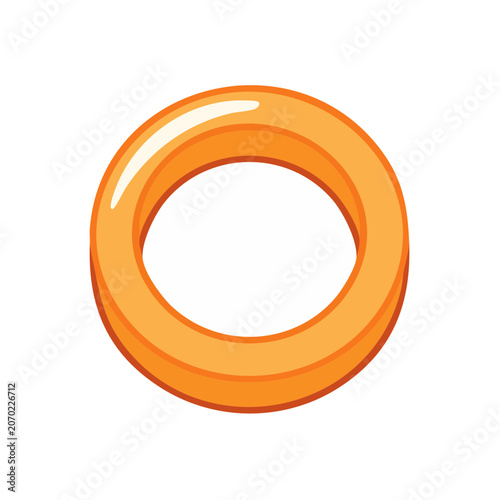 Orange ring flat vector illustration