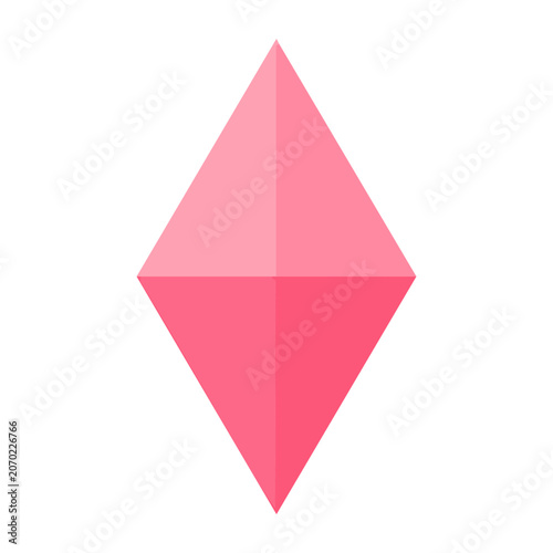 Pink diamond shape on transparent background