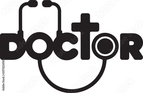 Minimalist Doctor Stethoscope Logo Vector