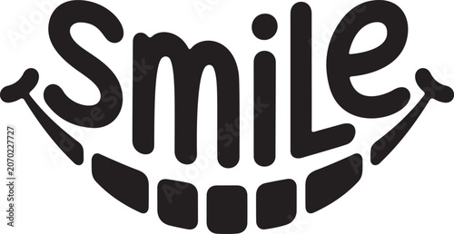 Minimalist Smile Typography Logo Vector