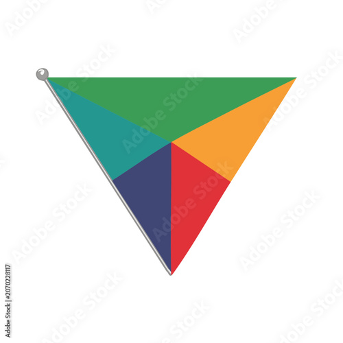 Colorful geometric triangle flag vector