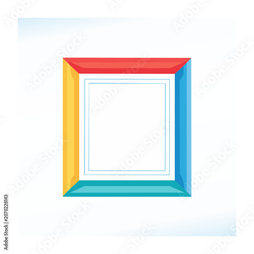 Colorful layered square frame illustration