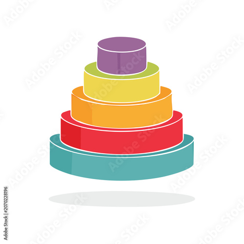 Colorful stacked rings vector illustration