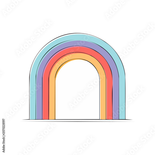 Colorful Rainbow Arch Vector Illustration