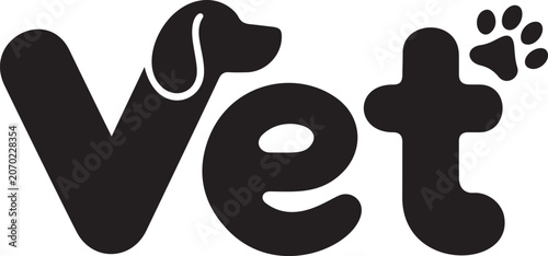 Minimalist Vet Dog Logo Vector