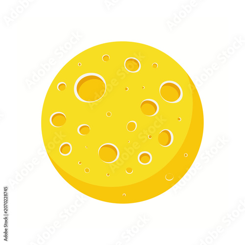 Yellow cheese wheel icon with holes
