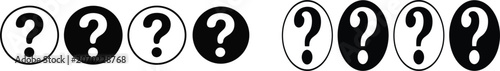 Photos Question mark icon set inside circle and oval shapes for support help FAQ query
