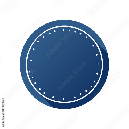 Blue circle with dotted white border vector