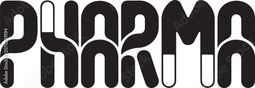Modern Pharma Typography Logo Vector